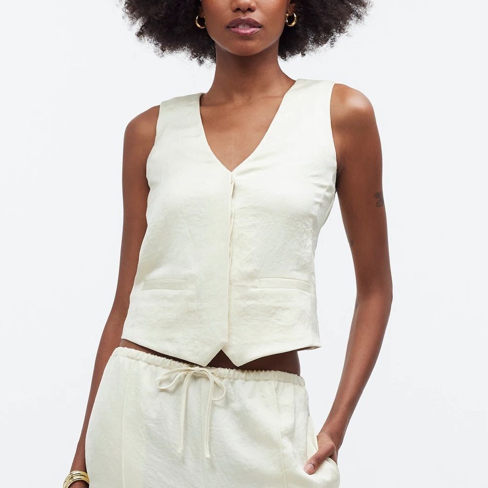 66- nq533 sz 10 madewell Button-Front Vest Top